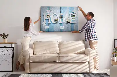 Cork memo board Home lettering