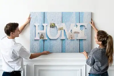 Cork memo board with Home lettering