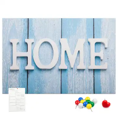 Cork memo board Home lettering