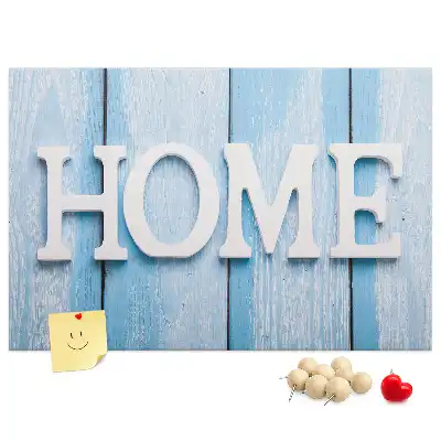 Cork memo board Home lettering