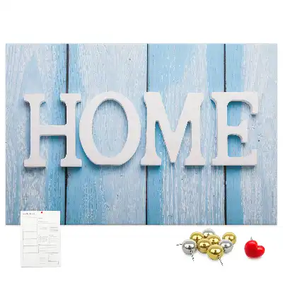 Cork memo board Home lettering