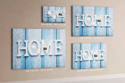 Cork memo board Home lettering