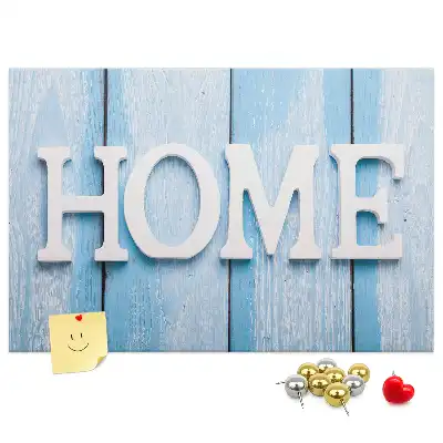 Cork memo board Home lettering