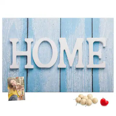 Cork memo board with Home lettering