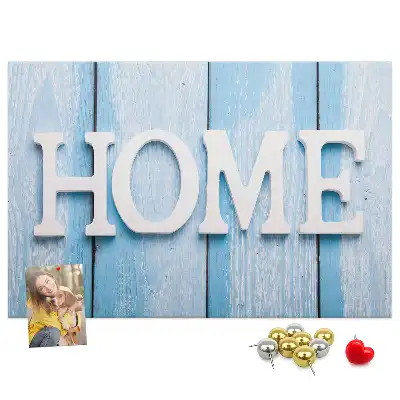 Cork memo board Home lettering