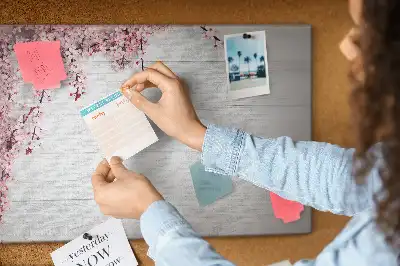 Printed Cork Board Spring flowers