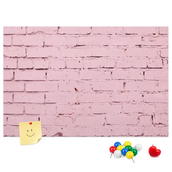 Printed Cork Memo Board with Brick Wall Design