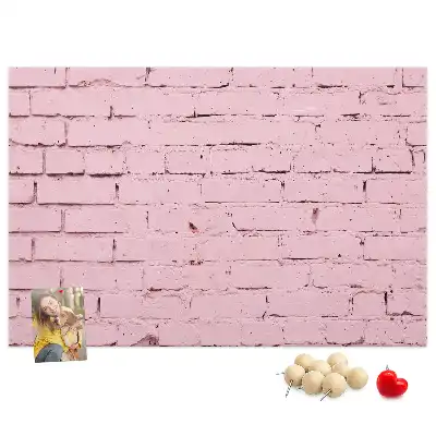 Printed Cork Memo Board Bricks wall