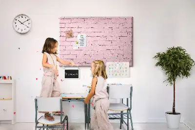 Printed Cork Memo Board Bricks wall