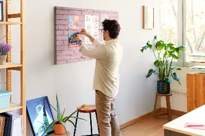 Printed Cork Memo Board with Brick Wall Design