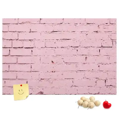 Printed Cork Memo Board Bricks wall