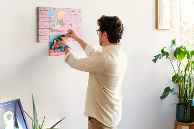 Printed Cork Memo Board with Brick Wall Design