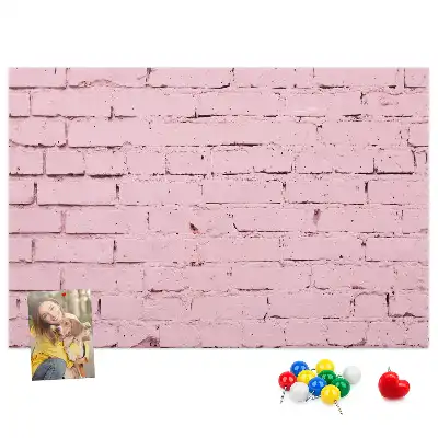 Printed Cork Memo Board with Brick Wall Design