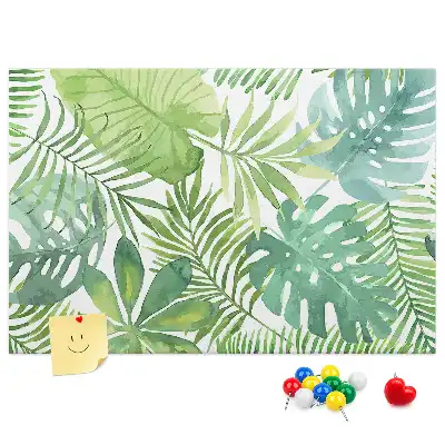 Printed Cork Memo Board Tropical leaves