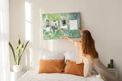 Printed Cork Memo Board Tropical leaves
