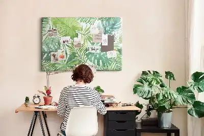 Tropical Leaves Printed Cork Memo Board