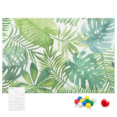 Printed Cork Memo Board Tropical leaves