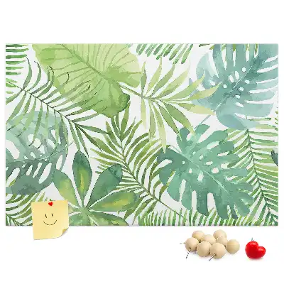 Printed Cork Memo Board Tropical leaves