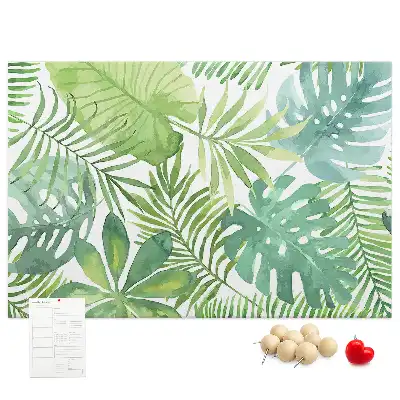 Tropical Leaves Printed Cork Memo Board