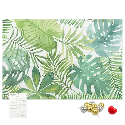 Printed Cork Memo Board Tropical leaves