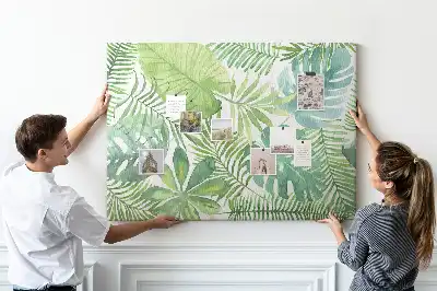 Tropical Leaves Printed Cork Memo Board