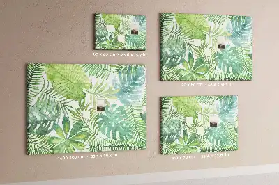 Printed Cork Memo Board Tropical leaves