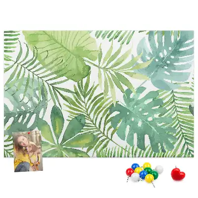 Printed Cork Memo Board Tropical leaves