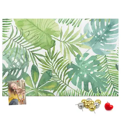 Tropical Leaves Printed Cork Memo Board
