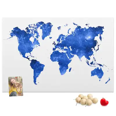 Space world map cork memo board