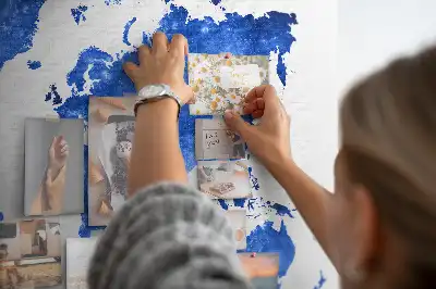 Space world map cork memo board