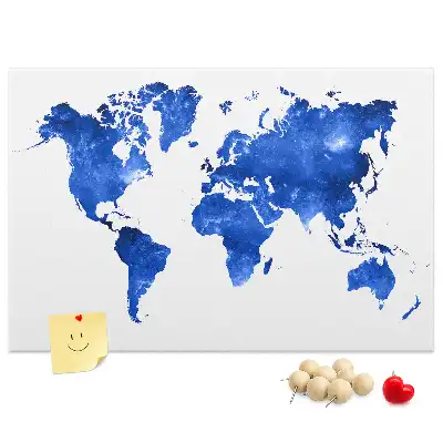 Space world map cork memo board