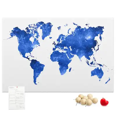 Space world map cork memo board