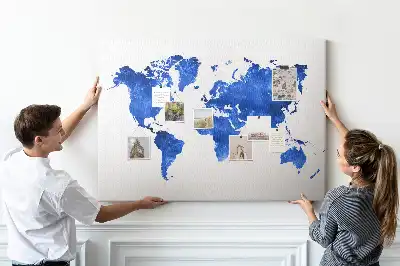 Space world map cork memo board