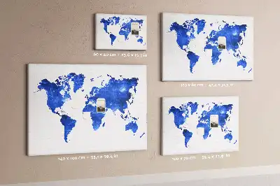 Space world map cork memo board
