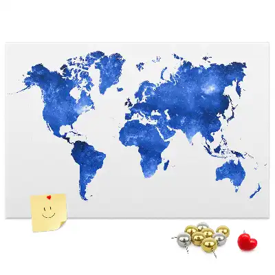 Space world map cork memo board