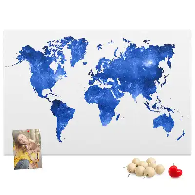 Space world map cork memo board