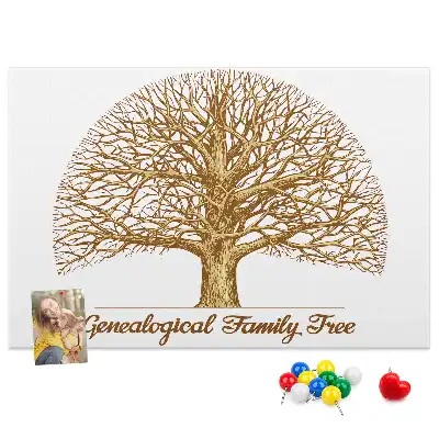 Old Family Tree Printed Cork Memo Board