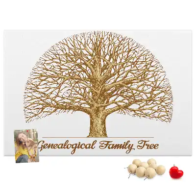 Printed Cork Memo Board Old family tree