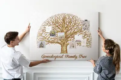 Printed Cork Memo Board Old family tree