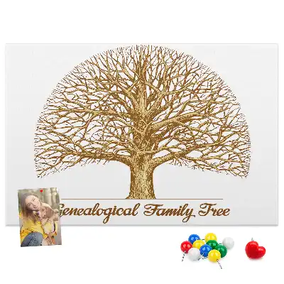 Old Family Tree Printed Cork Memo Board