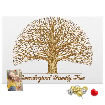 Printed Cork Memo Board Old family tree