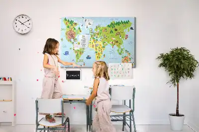 Cultures World Map Cork Memo Board