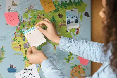 Cultures World Map Cork Memo Board