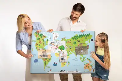 Cultures World Map Cork Memo Board