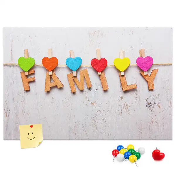 Family Lettering Cork Memo Board