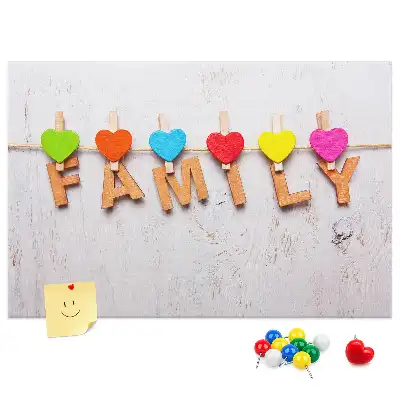 Family Lettering Cork Memo Board