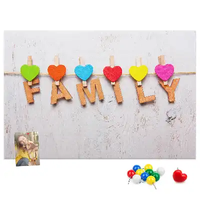 Family Lettering Cork Memo Board