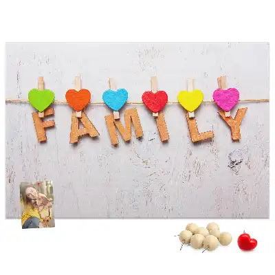 Family Lettering Cork Memo Board