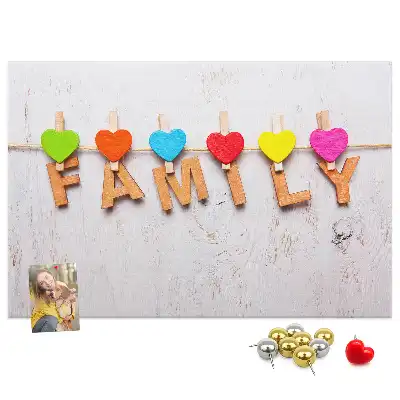 Family Lettering Cork Memo Board