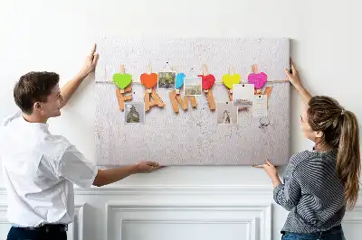 Family Lettering Cork Memo Board